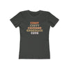 Women's Slim Fit Tee - Curly, Curvy, Cultured, Chocolate, Cutie