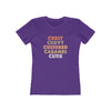 Women's Slim Fit Tee - Curly, Curvy, Cultured, Caramel, Cutie