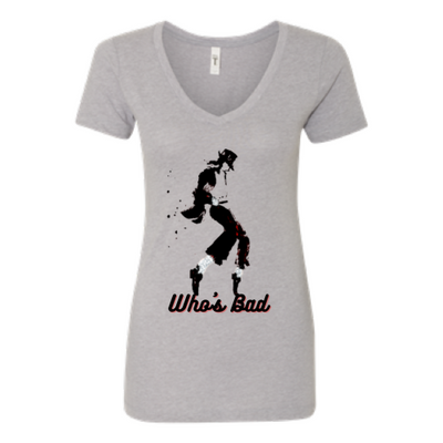 MJ Who's Bad V-neck T-shirt