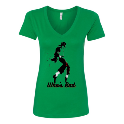 MJ Who's Bad V-neck T-shirt