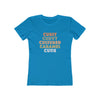 Women's Slim Fit Tee - Curly, Curvy, Cultured, Caramel, Cutie