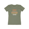 Women's Slim Fit Tee - Curly, Curvy, Cultured, Caramel, Cutie