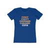 Women's Slim Fit Tee - Curly, Curvy, Cultured, Caramel, Cutie