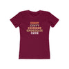 Women's Slim Fit Tee - Curly, Curvy, Cultured, Chocolate, Cutie